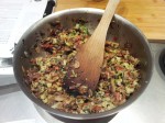 Farce aux champignons et chorizo