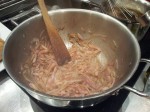 Lardons et echalotes en cuisson 2